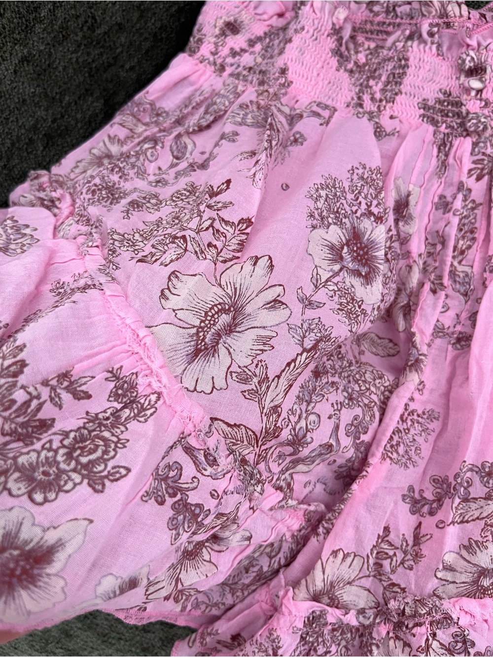 Free People Pink Floral Ruffle beach shorts small - Picture 5 of 7